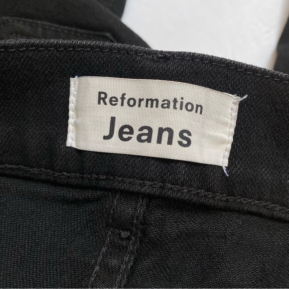 REFORMATION BLACK JADEN HIGH AND SKINNY LACE UP FRONT CLOSURE JEANS - Picture 7 of 12